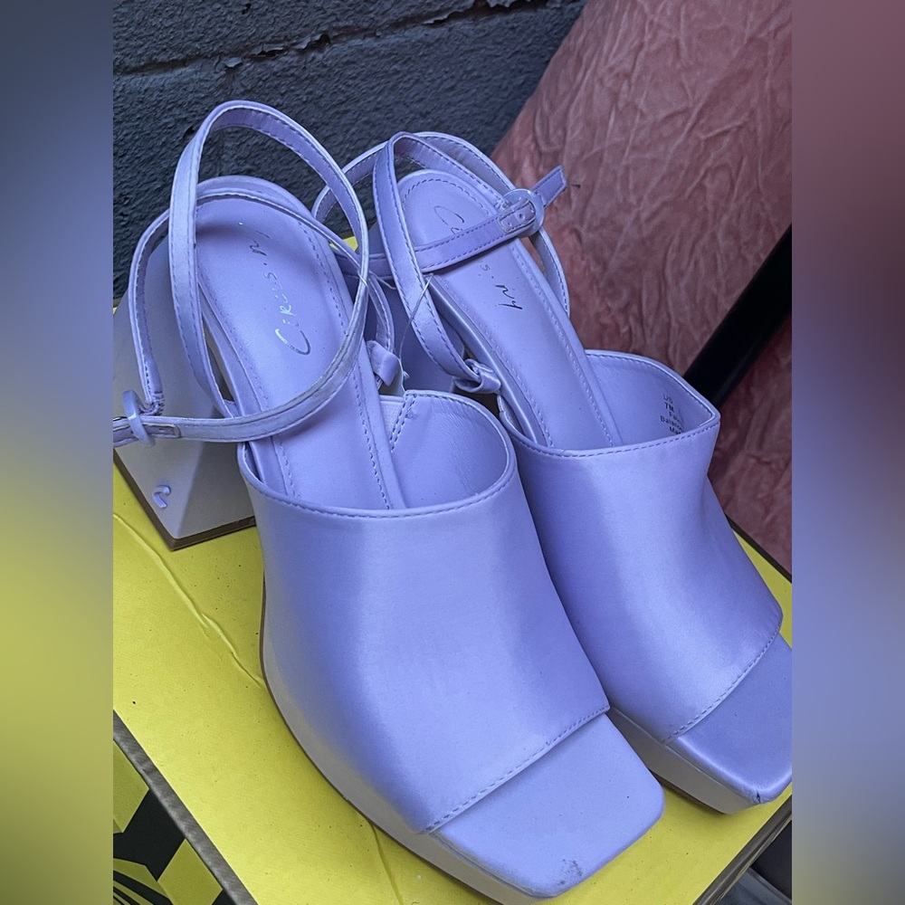 Platform lavender heels